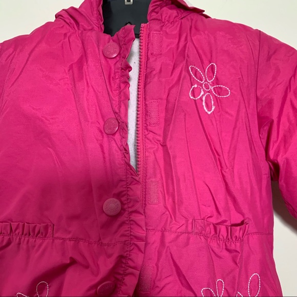 London Fog Reversible Hooded Pink Girls Jacket - Picture 3 of 9